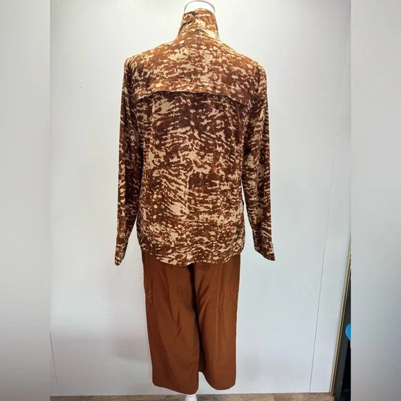 Chico’s 3 Piece Outfit Cropped Pants Cotton 3/4 Tee & Zip Front Jacket Size 1/M - Picture 4 of 15